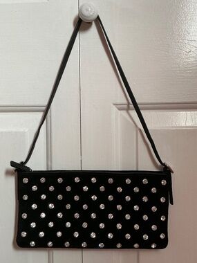 Madewell suede and leather crystal embellished handbag